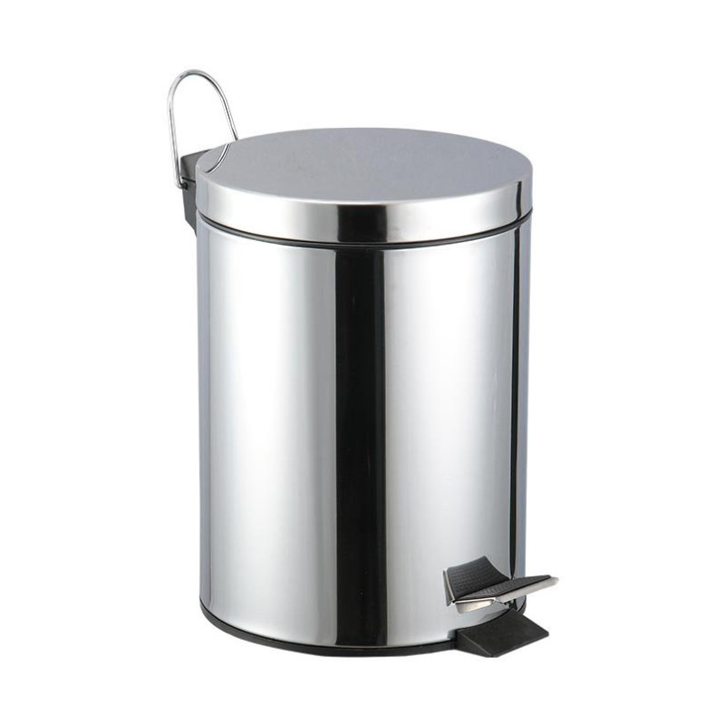 Set di 6 Porta Rifiuti A Pedale 5lit Acciaio Con Chiusura Soft