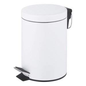 Set di 6 porta rifiuti a pedale 5L bianco chiusura soft cucina