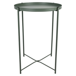 Set di 4 tavolini Frosty verde scuro opaco Ø37xH50cm soggiorno