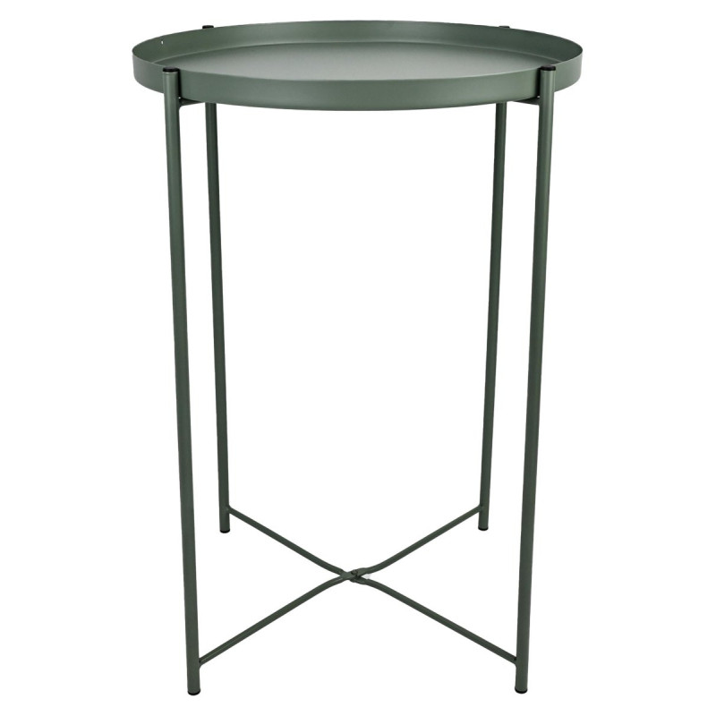 Set di 4 tavolini Frosty verde scuro opaco Ø37xH50cm soggiorno