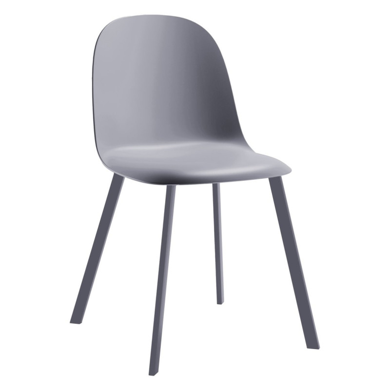 Set di 4 Sedie Mael in PP Grigio Chiaro - Design Moderno