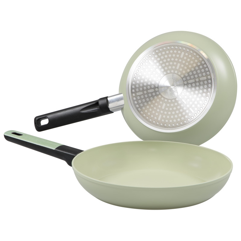 Set di 8 padelle Mood Green alluminio forgiato 24-28cm induzione