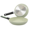 Set di 8 padelle Mood Green alluminio forgiato 24-28cm induzione
