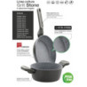 Set di 6 padelle alluminio forgiato 22cm Grit Stone induzione