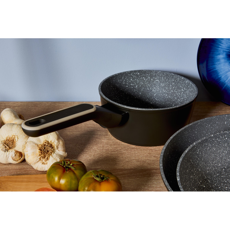 Set di 6 casseruole alluminio forgiato 16cm Grit Stone induzione