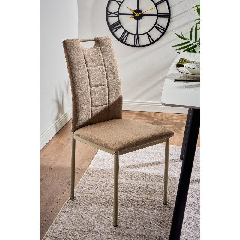 Set di 4 sedie Ellen tessuto sabbia moderne casa living cucina