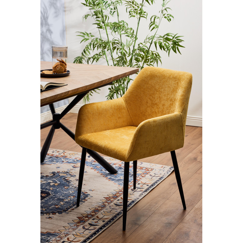 Set di 4 poltrone Shirley tessuto ocra moderne casa living