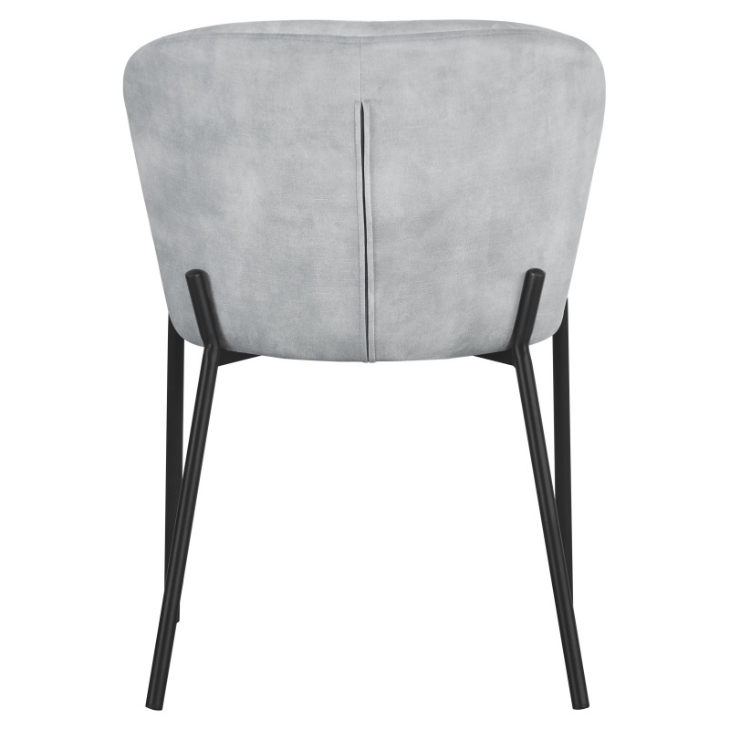 Set di 4 sedie Jackie tessuto grigio gambe nere moderne casa