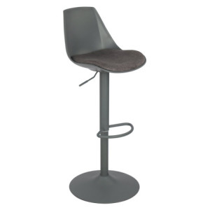 Set di 2 sgabelli Samuel polipropilene e cuscino grigio scuro moderni