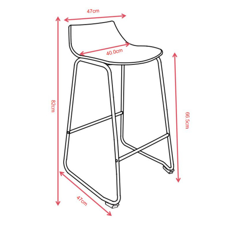 Set di 2 sgabelli Derek seduta polipropilene blu avio moderni casa