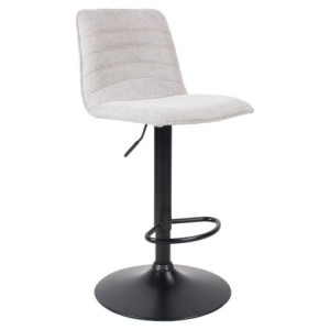 Set di 2 sgabelli Charlie tessuto tortora chiaro base nera moderni