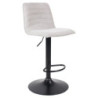 Set di 2 sgabelli Charlie tessuto tortora chiaro base nera moderni