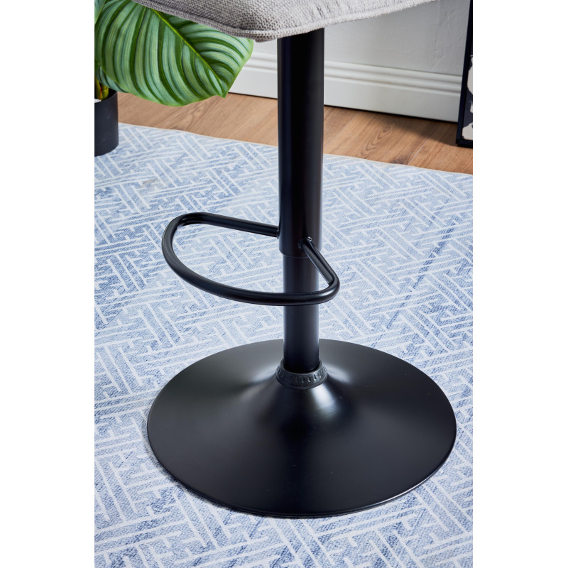Set di 2 sgabelli Charlie tessuto tortora chiaro base nera moderni