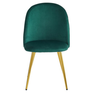Zoom Set di 4 Sedie Claire In Velluto Verde Scuro E Gambe Oro