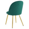 Set di 4 sedie Claire velluto verde scuro gambe oro moderne casa