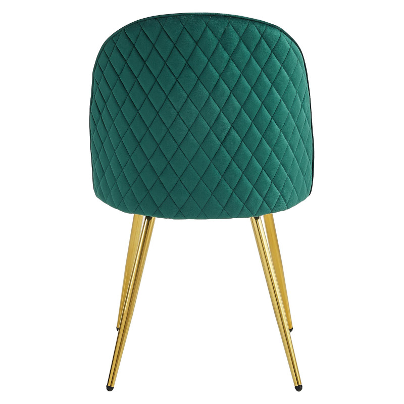 Set di 4 sedie Claire velluto verde scuro gambe oro moderne casa