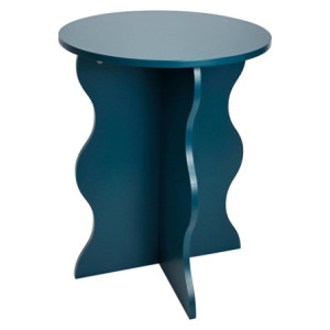 Set di 4 tavolini Sally 39x39x45cm MDF blu scuro moderni casa
