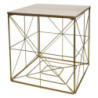 Set di 6 tavolini Kalin 38x38x40cm top naturale struttura oro