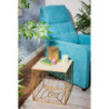 Set di 6 tavolini Kalin 38x38x40cm top naturale struttura oro