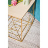 Set di 6 tavolini Kalin 38x38x40cm top naturale struttura oro
