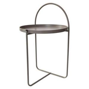 Set di 4 tavolini Arky 41x41x66cm metallo tortora moderno casa