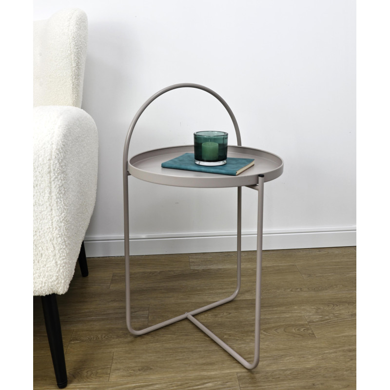 Set di 4 tavolini Arky 41x41x66cm metallo tortora moderno casa