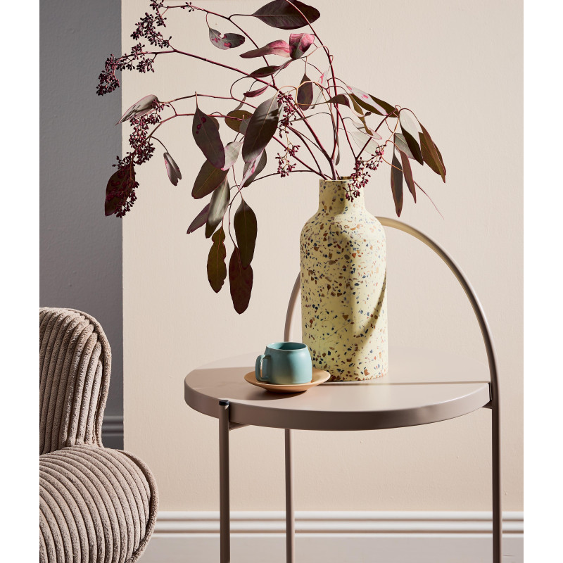 Set di 4 tavolini Arky 41x41x66cm metallo tortora moderno casa