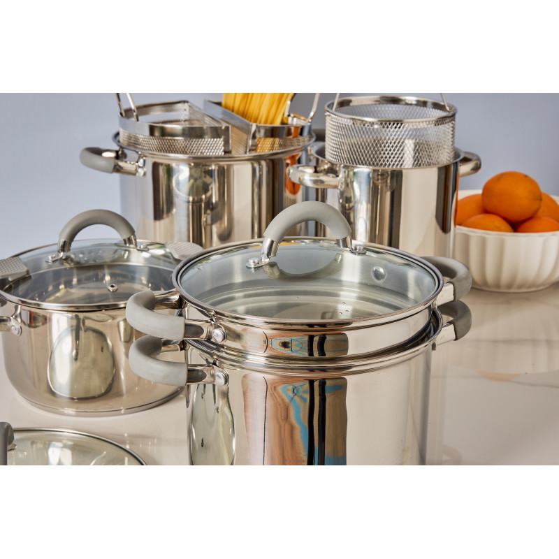 Set di 4 cuociscola 3pz Ø24 inox 18/10 con silicone cucina pratica