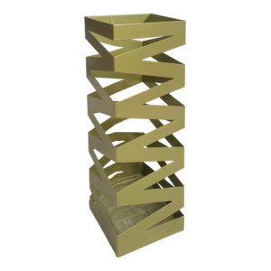 Set di 4 portaombrelli Metal 17x17x48cm metallo champagne lucido