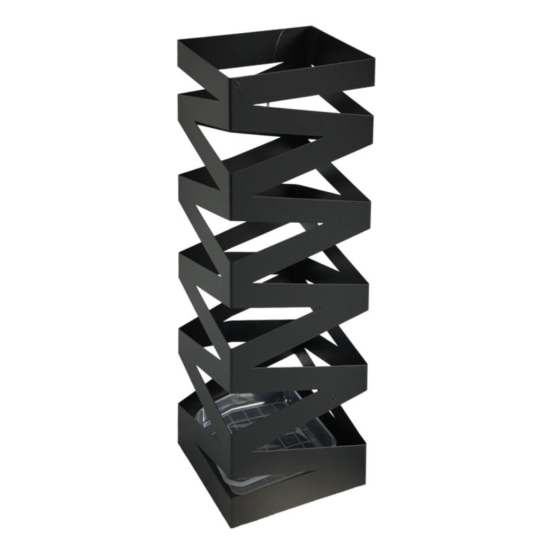 Set di 4 portaombrelli Metal 17x17x48cm metallo nero lucido casa