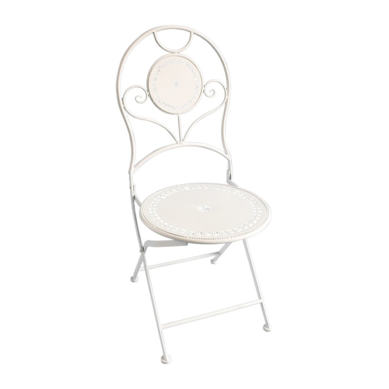 Set di 2 sedie Corte 39x39x94cm metallo colore crema imbottite