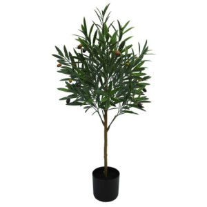 Set di 6 piante olivo sintetico H100cm in vaso verde decorazione