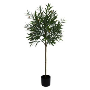 Set di 4 piante olivo sintetico H120cm in vaso verde decorazione