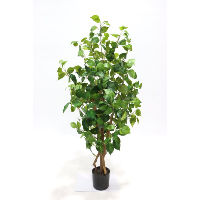 Set di 4 piante ficus sintetica Real Touch H110cm vaso verde deco