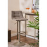 Set di 2 Sgabelli Clayton tessuto tortora e base tortora moderni