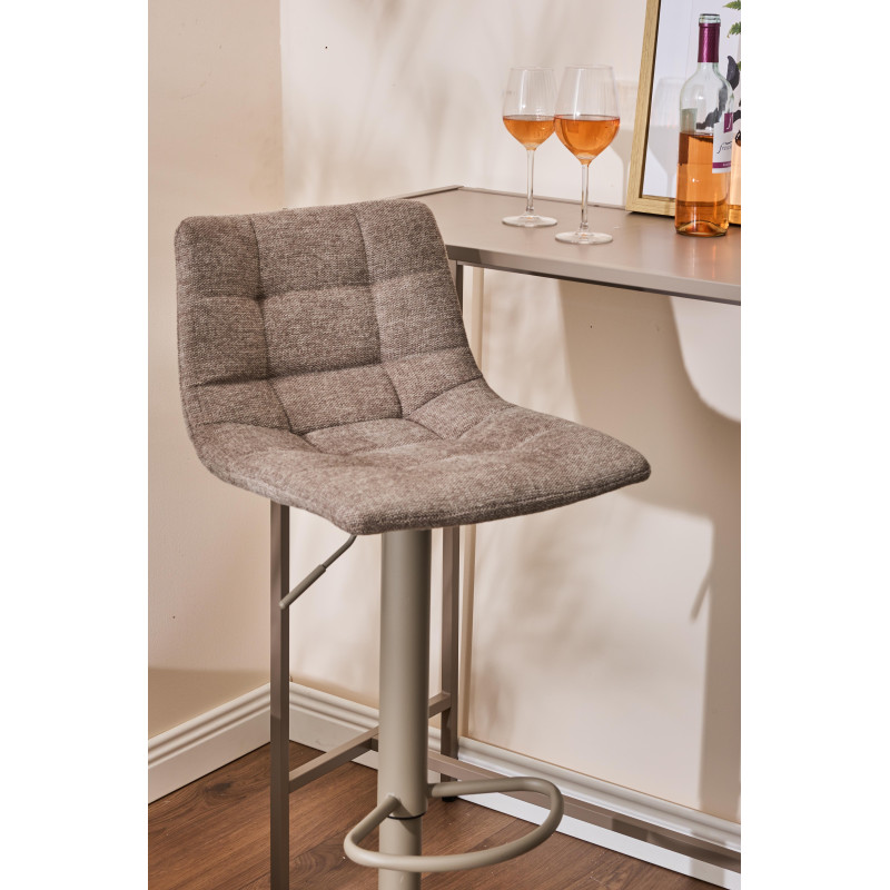 Set di 2 Sgabelli Clayton tessuto tortora e base tortora moderni