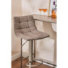 Set di 2 Sgabelli Clayton tessuto tortora e base tortora moderni