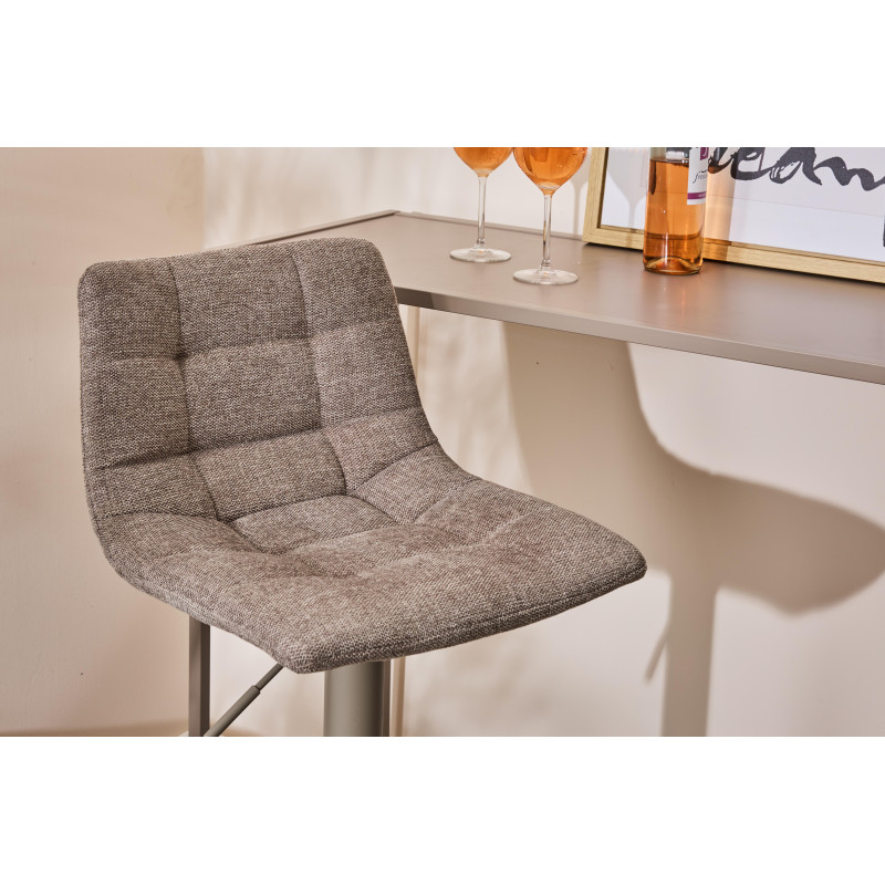 Set di 2 Sgabelli Clayton tessuto tortora e base tortora moderni