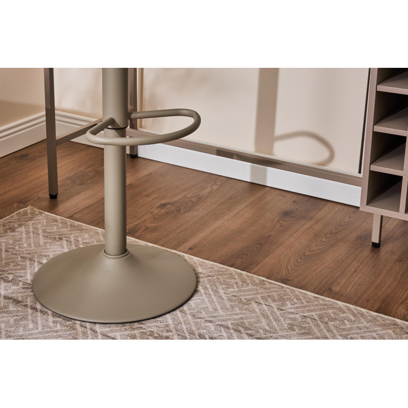 Set di 2 Sgabelli Clayton tessuto tortora e base tortora moderni
