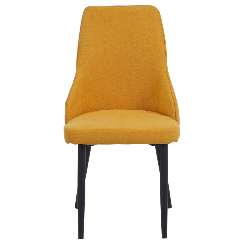 Set di 4 Sedie Chantal tessuto senape gambe nero opaco moderne