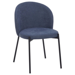 Set di 4 Sedie Shelly tessuto blu 55x45x80cm moderne imbottite