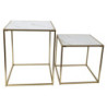 Set di 4 confezioni 2 tavolini Messina bianco marmo/oro moderni
