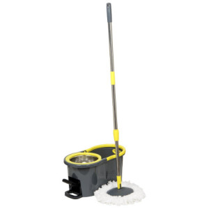 Set di 6 Secchi Mop Lavapavimenti Rotante con Pedale 5 litri bagno