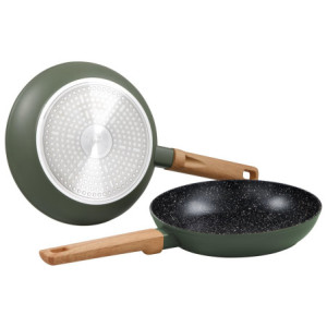 Set di 4 confezioni 2 padelle Warm Green 24/28cm fondo induzione
