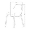 Set di 4 Sedie Shila PP grigio 56x47x83cm sedie moderne versatili