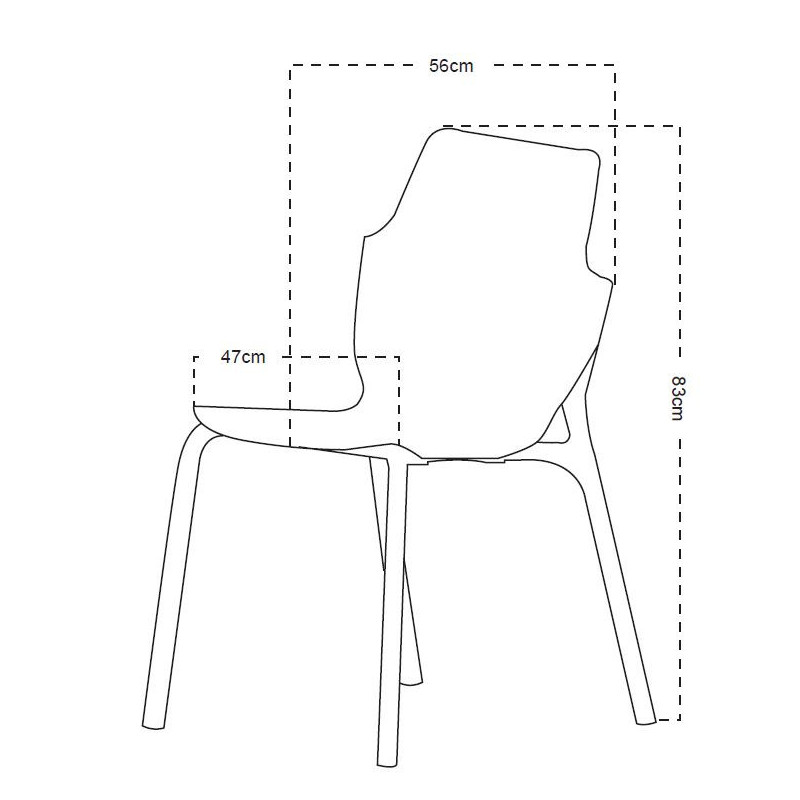 Set di 4 Sedie Shila PP verde scuro 56x47x83cm sedie moderne