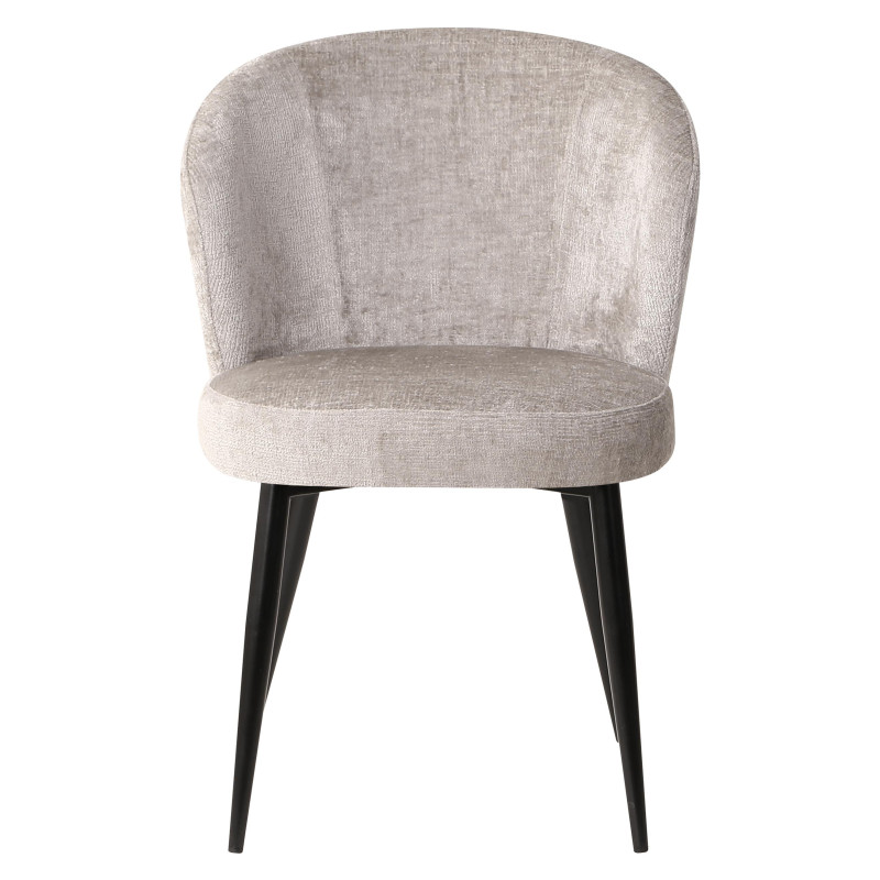 Set di 2 Poltroncine Evelyn tessuto tortora 58x48x80,5cm moderne