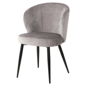 Set di 2 Poltroncine Evelyn tessuto grigio 58x48x80,5cm moderne