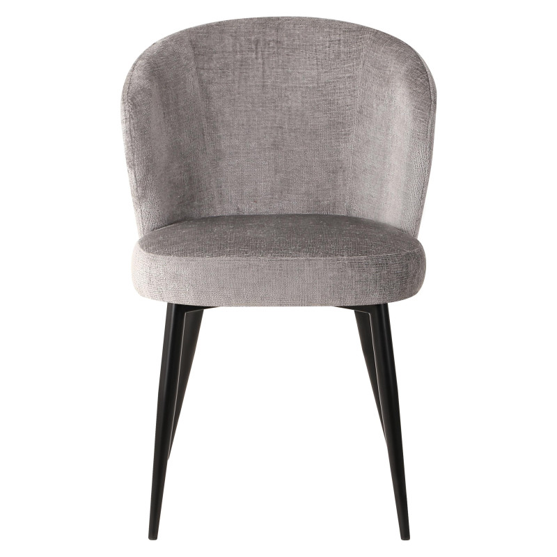 Set di 2 Poltroncine Evelyn tessuto grigio 58x48x80,5cm moderne