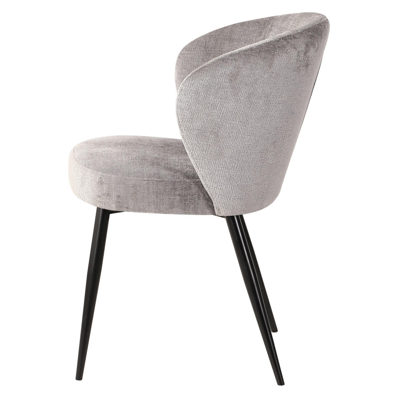 Set di 2 Poltroncine Evelyn tessuto grigio 58x48x80,5cm moderne